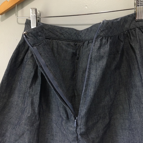 UO Chambray Blue Denim BDG Skater Mini Skirt - Picture 3 of 8